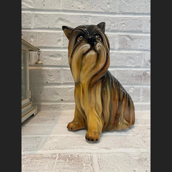Yorkshire Terrier Figurine - Large Vintage Porcelain - Hand Painted in Italy - Picture 6 of 10